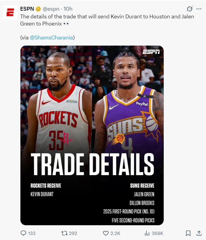 杜兰特狂砍哈登分，火箭迎来新赛季高光！